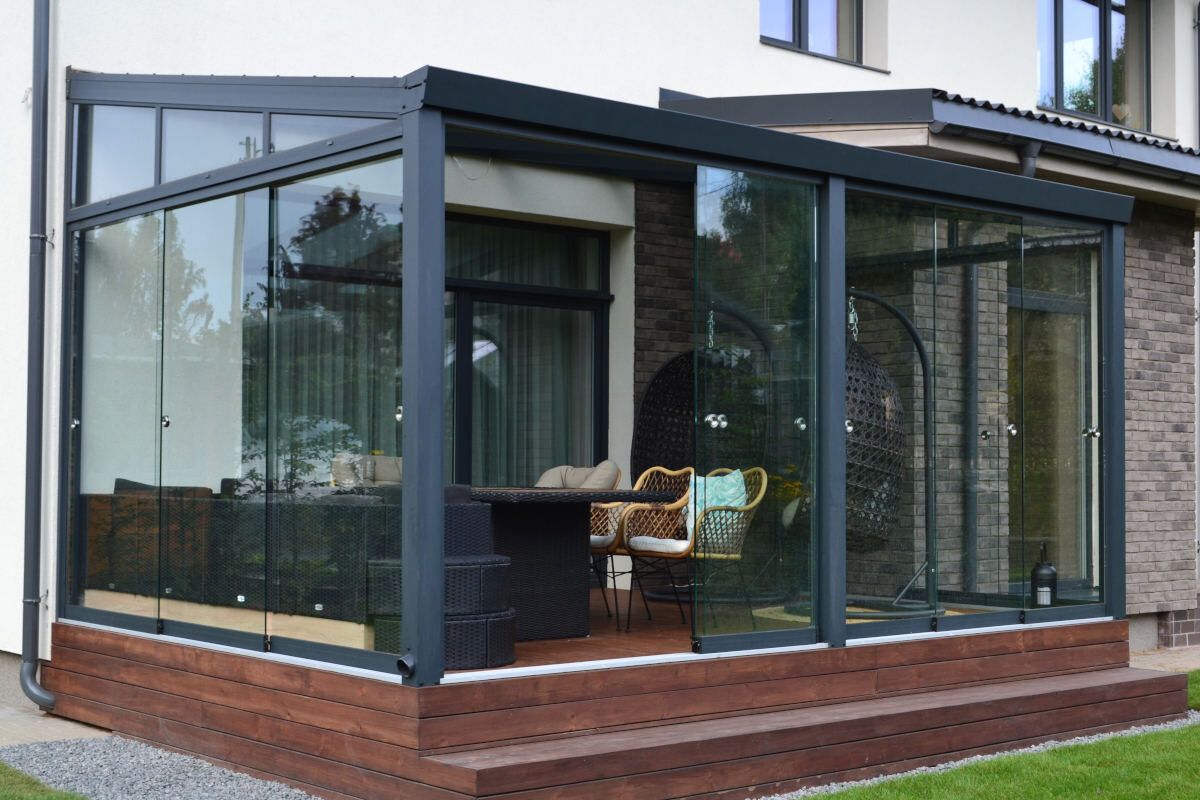 Stoginių, terasų stiklinimas